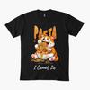 Lustiges dickes Katze isst Pasta T-Shirt Für Männer Frauen 100% Baumwolle T-Shirts Kurzarm Oberteile 0320-4 - Herren Sommer Baumwolle Graph...