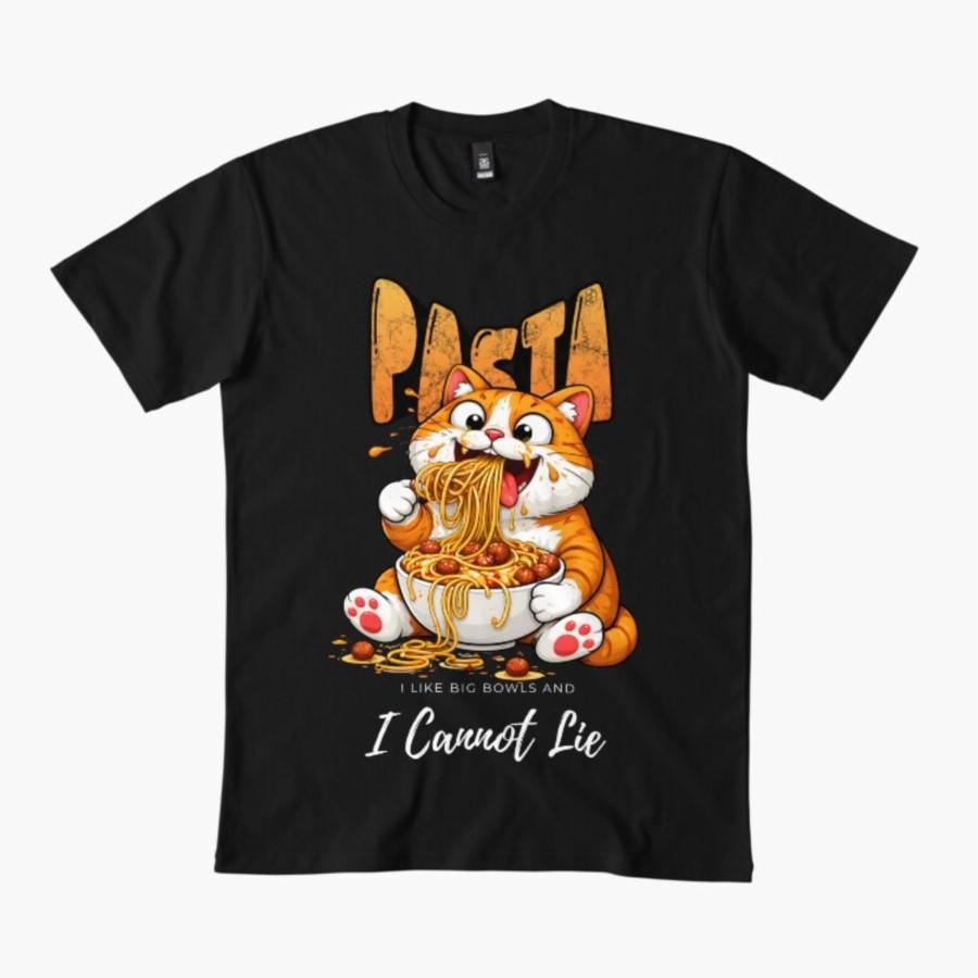 

Funny Chubby Cat Eating Pasta T-shirt For Men Women 100% Cotton T Shirts Short Sleeve Tops 0320-4 - Men s Summer Cotton Graph... S разноцветный