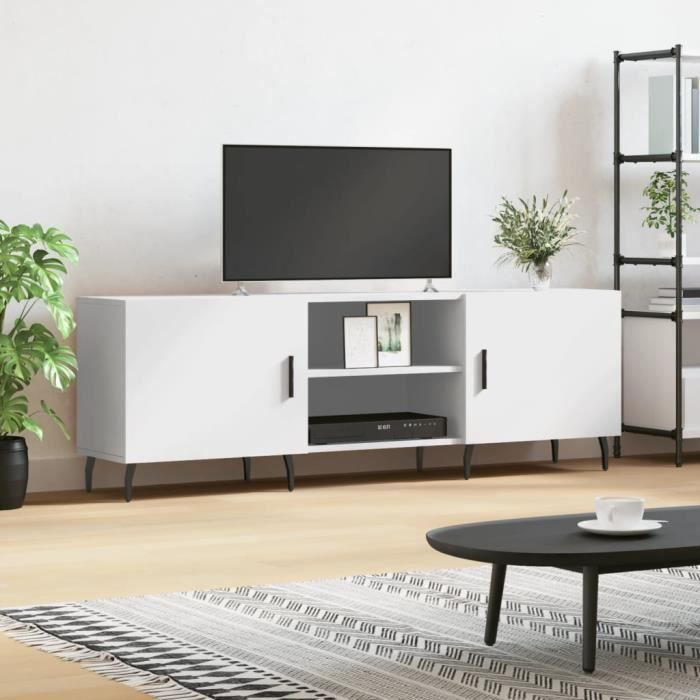 VidaXL Meuble TV blanc 150x30x50 cm bois d'ingénierie 829108