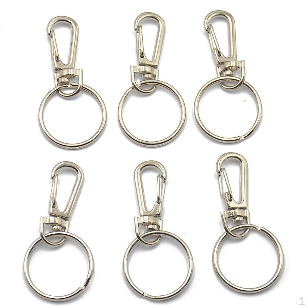 

6pcs Swivel Lanyards Snap Hooks Lobster Clasps with Key Rings for Jewelry Findings