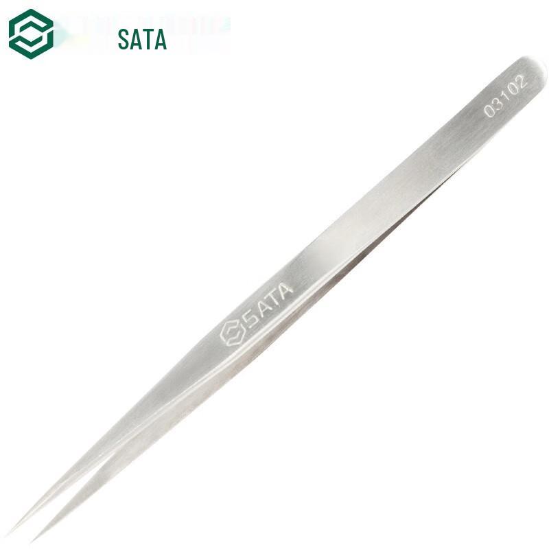 SATA 03102 Stainless Steel Extra Fine Pointed Tweezers 135MM