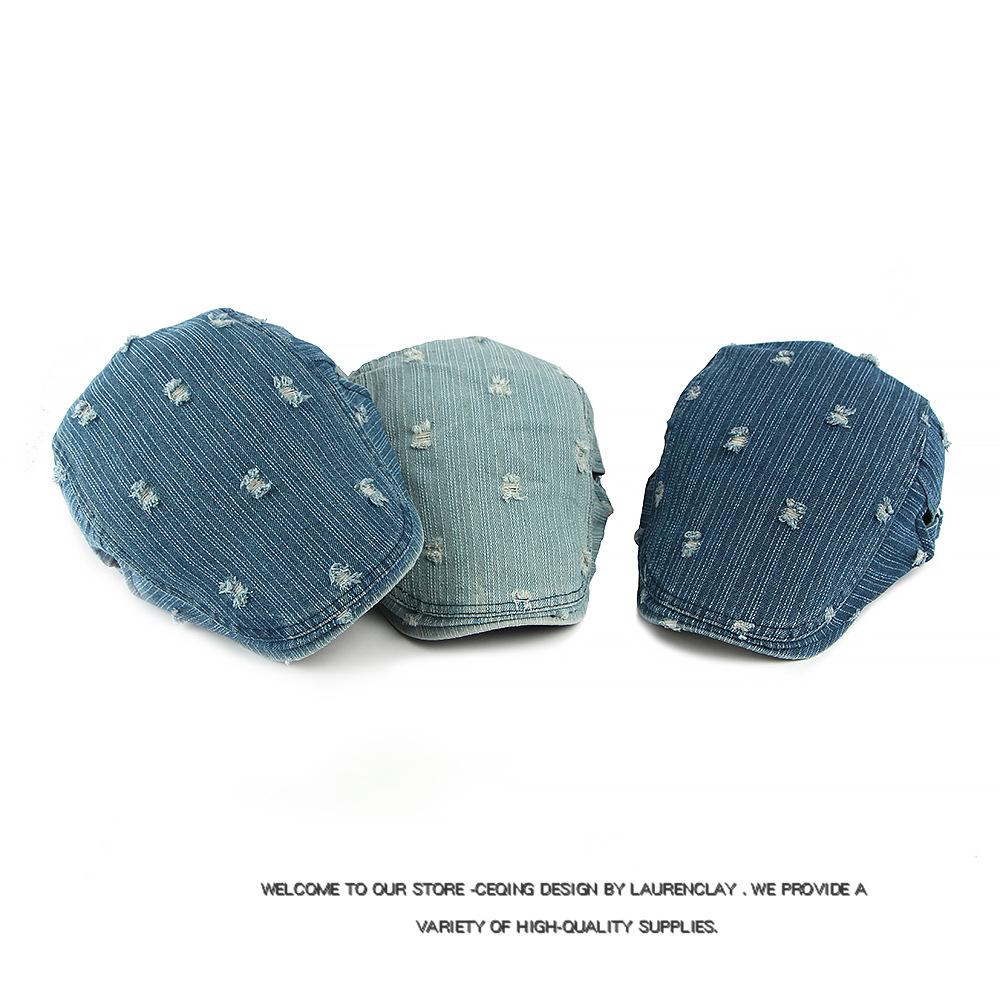 Denim Beret Unisex Rick Cap British Vintage Forward Cap