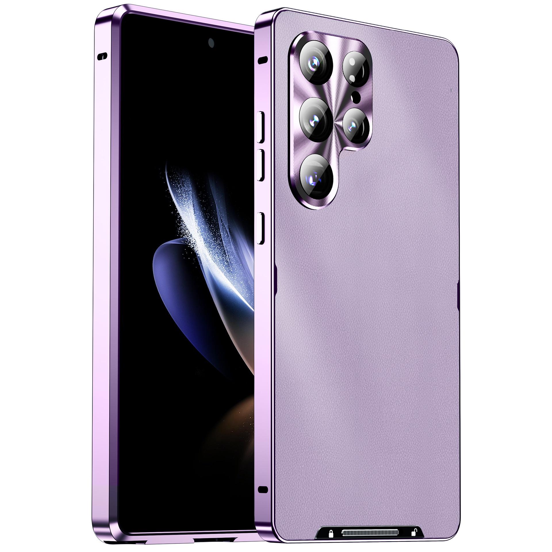 

Samsung S24/S26 Ultra Magnetic Leather Texture Anti-Drop Case with Full Lens Protection S24 Ultra