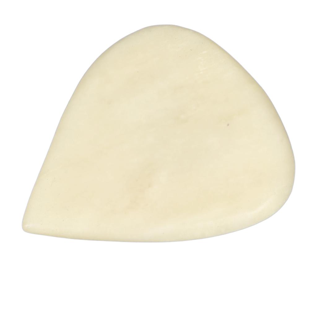 Guitar Bass Pick with Concave Design Natural Ox Bone Heart Shape Playing Pick for Stringed Instruments Cream Yellow