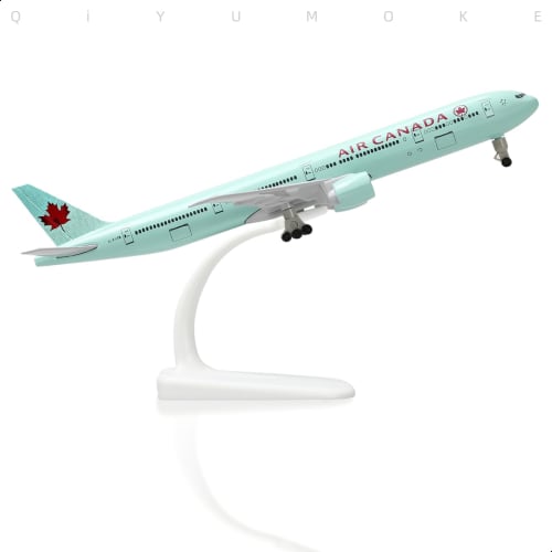 QIYUMOKE Boeing 777 Canada 1/300 Scale Diecast Metal Airplane 777 Airplane Model for Adults with Stand (8.3 Inches Long), Gift for Aviation Enthusiast