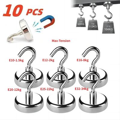 10PCS Strong Magnet Hooks Multi-Purpose Storage Hooks Home Kitchen Bar Storage Hooks Key Storage Hooks Bathroom Hangers