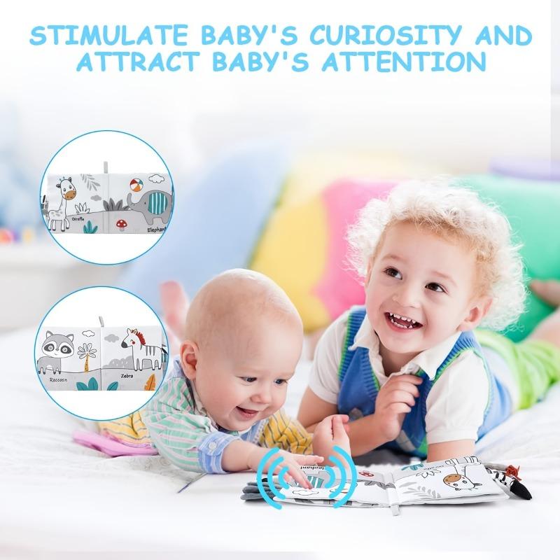 3D Tactile High-Contrast Baby Book | Suitable for Infants and Toddlers, Hangable in Car or Crib, Polyester Material, Mixed Colors - Sungdogin