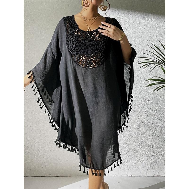 Beach Skirt Summer New Style Ladies Long Skirt Beach Blouse Crocheted Stitching Tassel Swimsuit Bikini Outer Wear