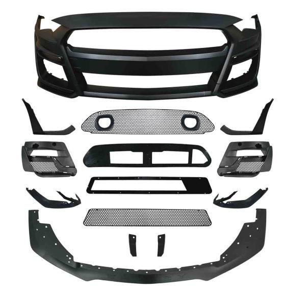 Compatible Front & Rear Bumper, Hood, and Fender for Ford Mustang GT500 Upgrade (2015-2023 Models)