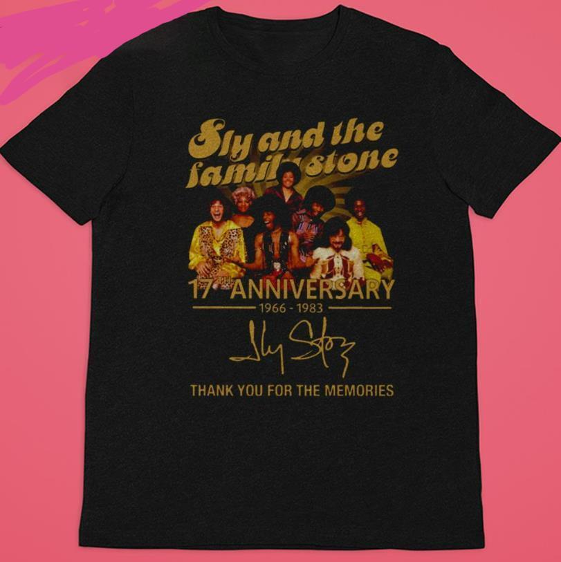 Sly And The Family Stone 17th Anniversary t shirt, art graphic, Size S-2XL Unisex T-Shirt XXXL