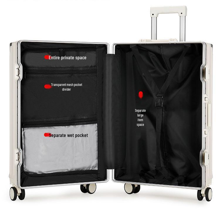 Durable Universal Wheel Leather Trolley Suitcase: Multipurpose Carry-On for Men and Women