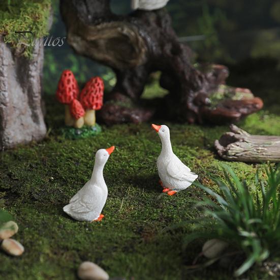 Realistic Goose Sculptures Ornament, Miniature Resin Figurine, Garden Statue Statues for Outdoor Micro Landscape Bonsai Patio Decor Decorative