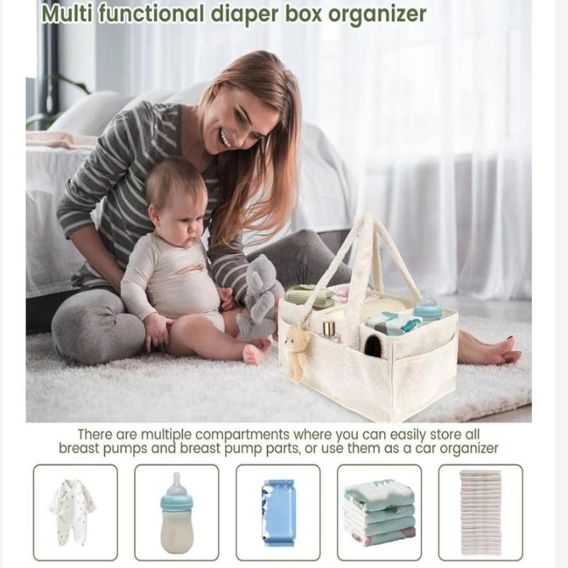 Felt Baby Diaper Caddy Organizer Bag Baby Diaper Bag Baby Shower Gift Nursery Storage Basket