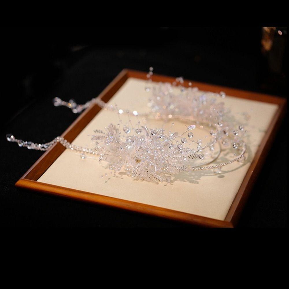 Fairy Bride Crystal Crown Earrings Jeweled Wedding Jewelry Set Sweet Crystal Hair Hoop Tiara  Girls