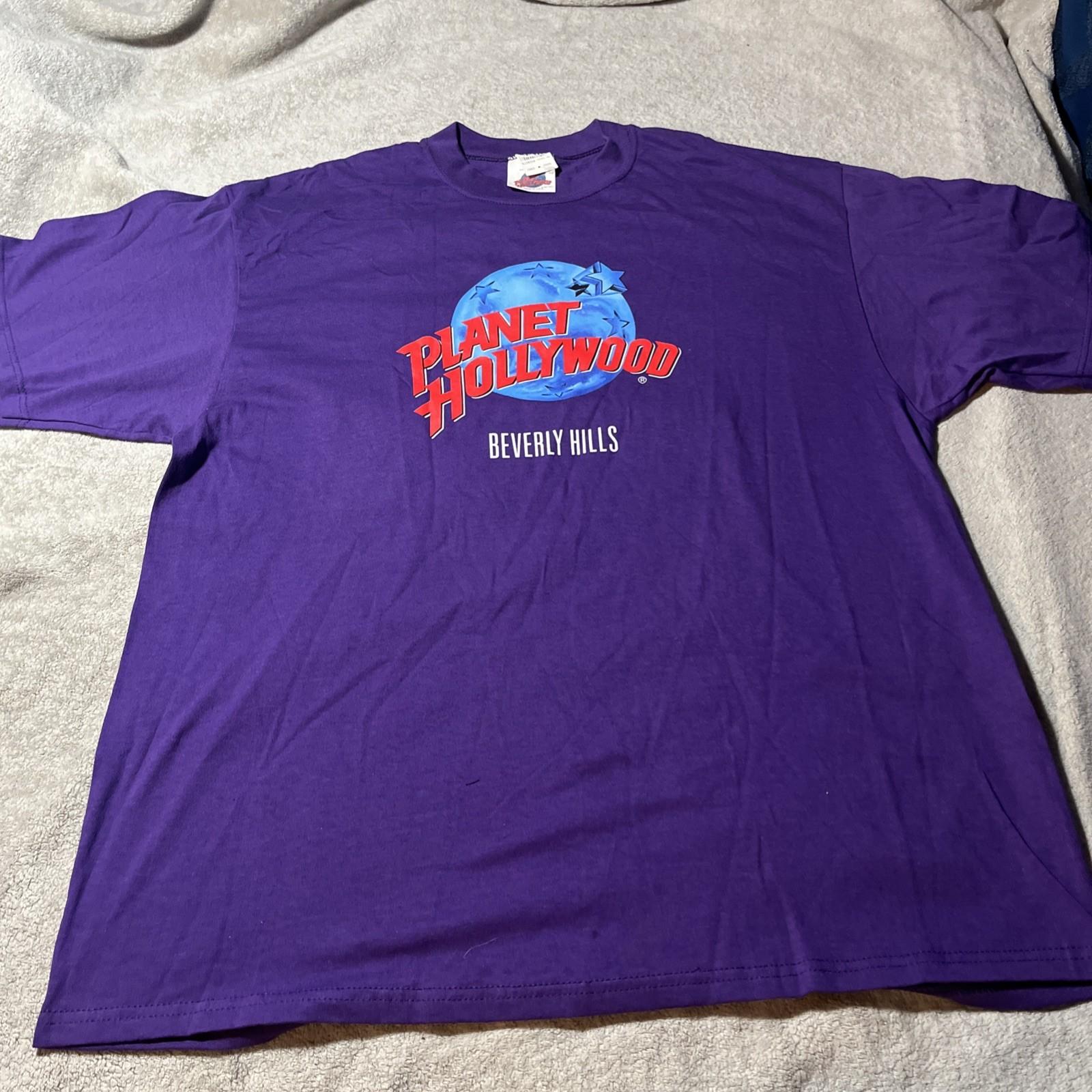 Planet Hollywood Beverly Hills Vintage purple Size XL new with tag Unisex T-Shirt XXXL