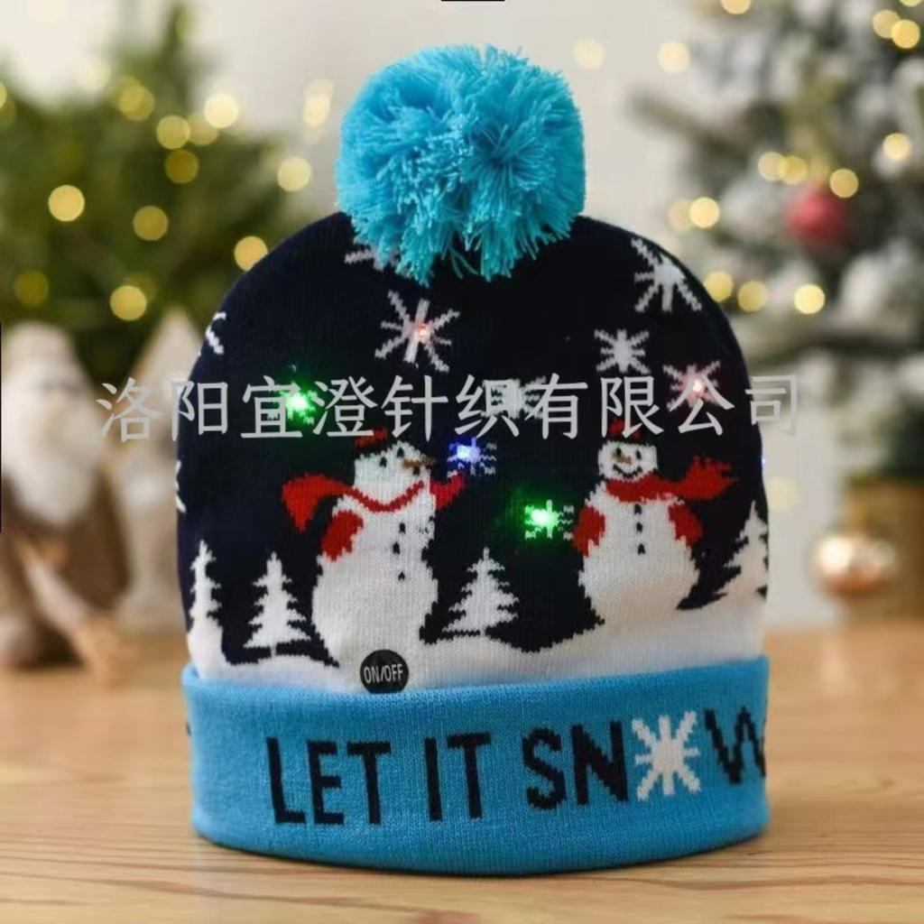 Christmas Hat, Winter LED Light Knitted Hat, Light Party Christmas Wool Hat