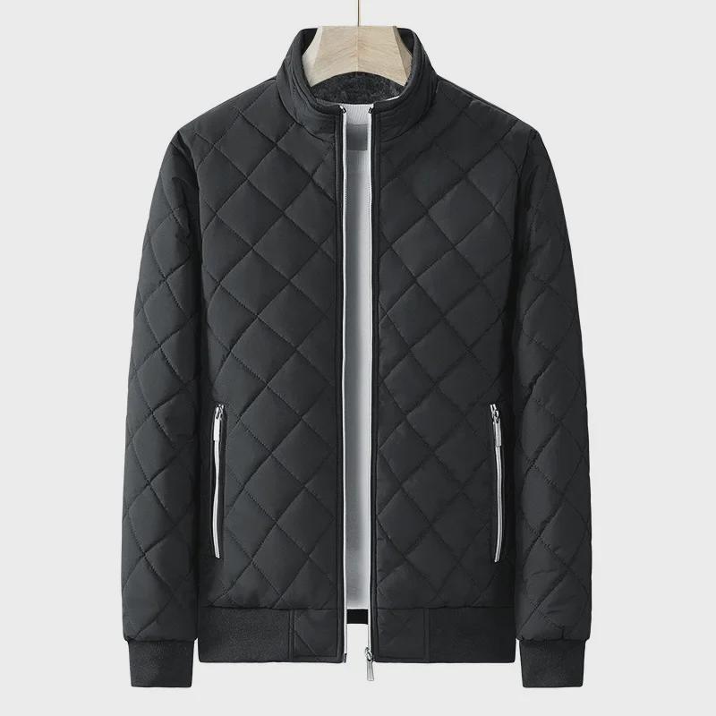 Herren Cross-Border Winddichte Jacke mit Stehkragen: Verdickt, mit Baumwolle gefüttert, lässig, warm, vielseitig für Herbst und Winter