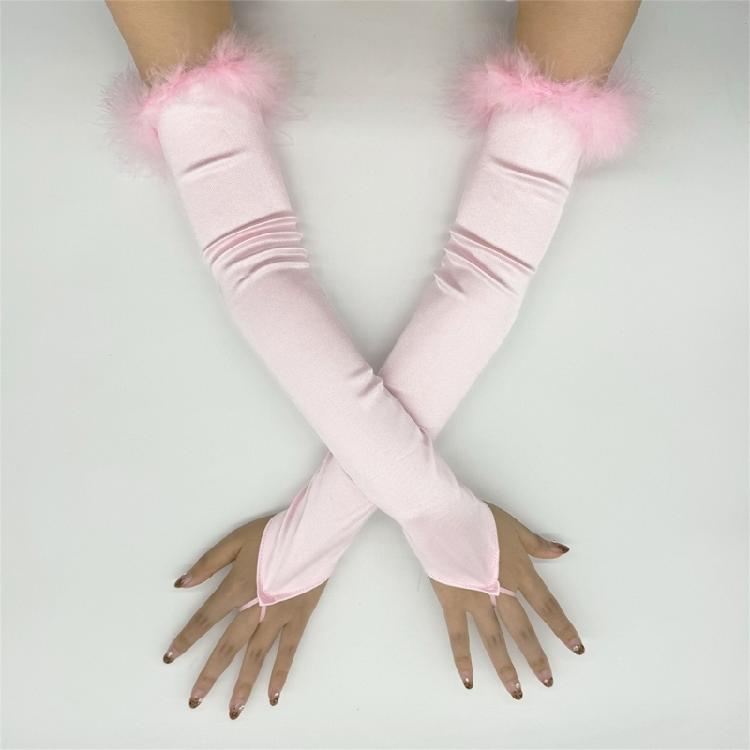 Long Satined Gloves Fingerless Operas Gloves Breathable and Comfortable Arm Sleeves for Formal Occasion 1920s Costume Props