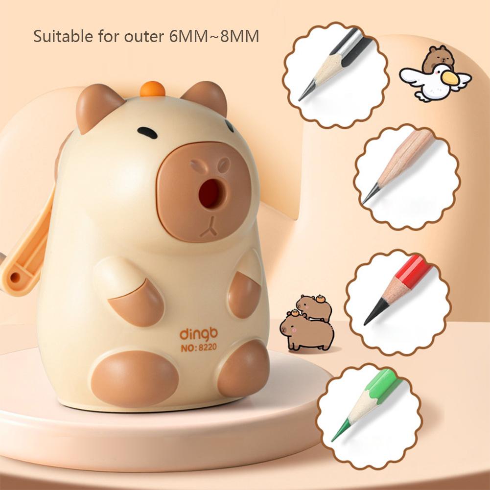 Cute Cartoon Capybara Hand Crank Mechanical Pencil Sharpener Pencil Automatically Enters Pencil Sharpening Tool Stationery
