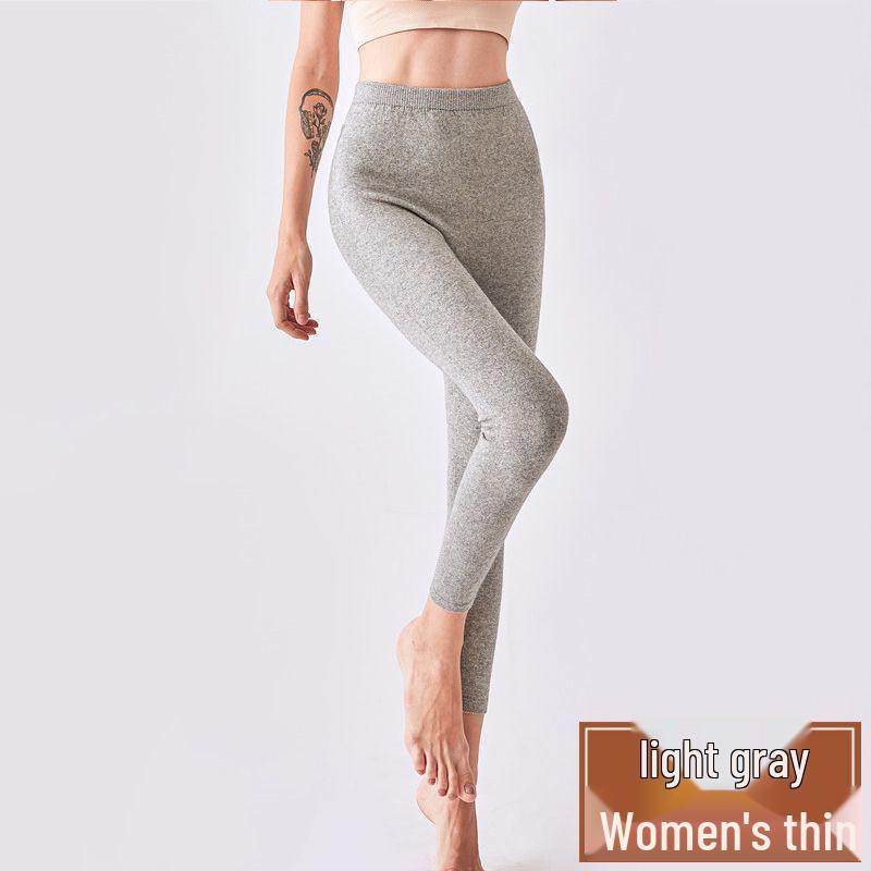 Ordos City Cashmere Pants: Unisex High-Waisted Slim Fit Thin Wool Base Layer for Winter