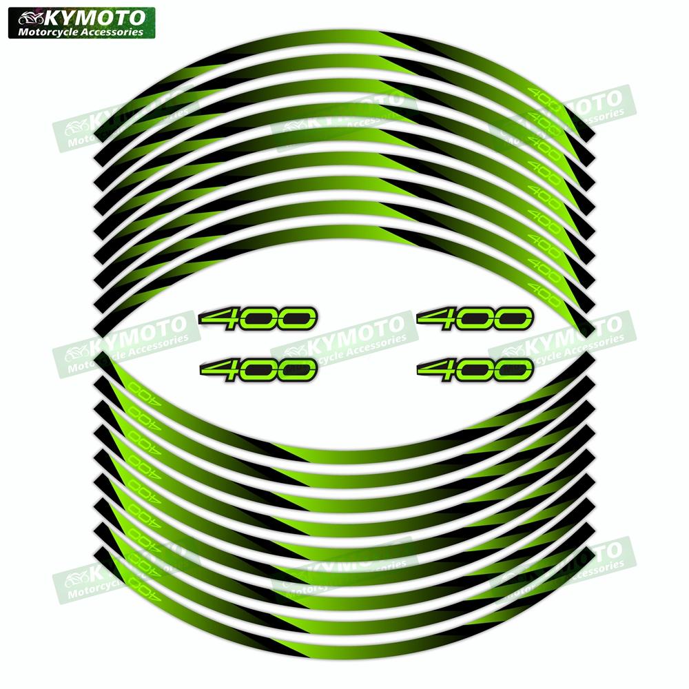 For Z400 Z 400 motorcycle accessories 17 inch front and rear wheel decals fairing hub reflective stripe stickers decoration