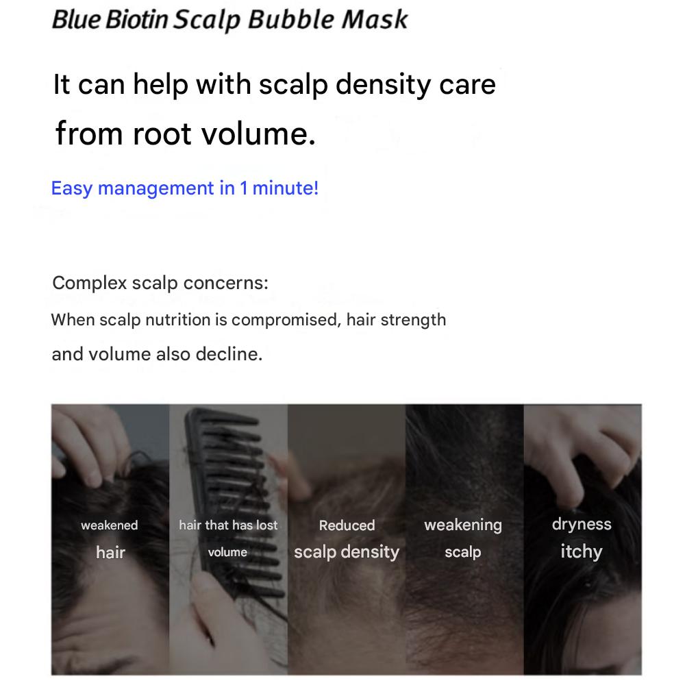 Modamoda Step03 Modrá biotinová maska na pokožku hlavy v pěně 50 ml