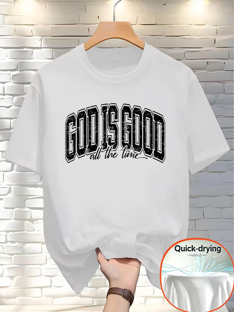 Menquick Dry Short Sleeve Tshirt God Is Good All The Time Christian Faith Tee Distressed Religious Motivational Casual Topt125