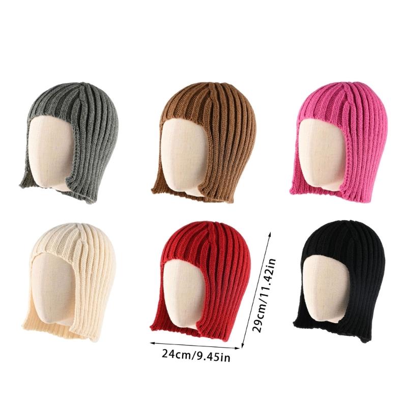 Warm And Soft Beanies Designed With Wig Feature And EarFlaps Perfect For Outdoor And Casual Use
