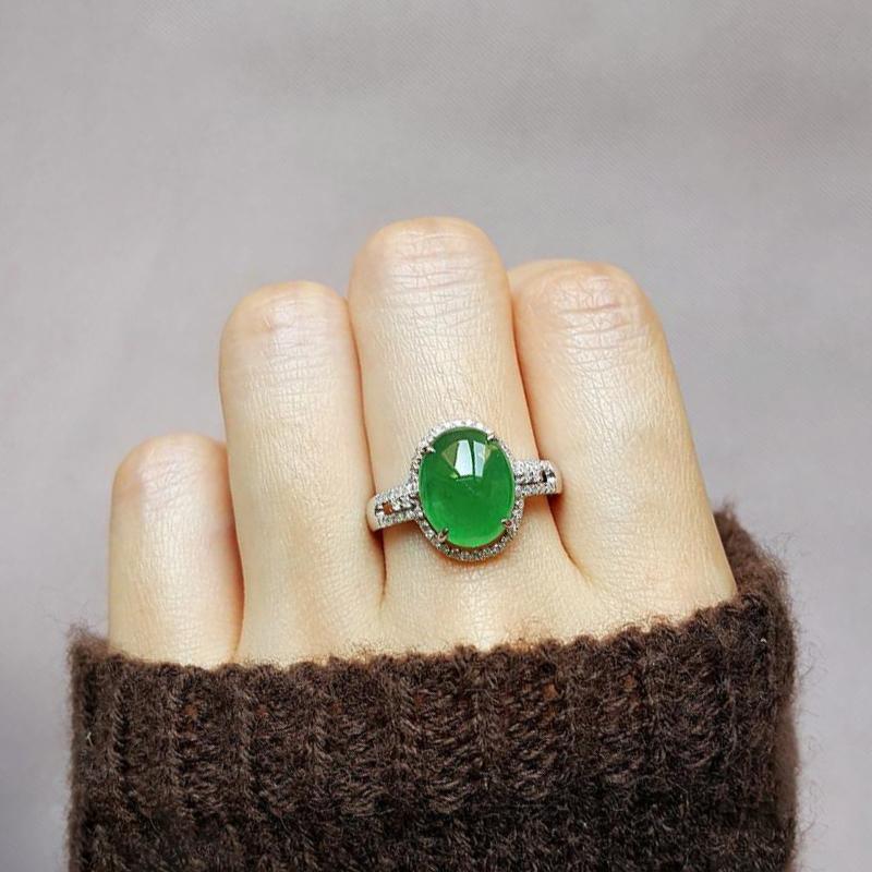 Nuevos Anillos Ovalados de Jade Hotan Natural Clásico para Mujer Lujo Ligero con Incrustaciones de Cristal Moda Joyería de Boda Regalo Ajustable