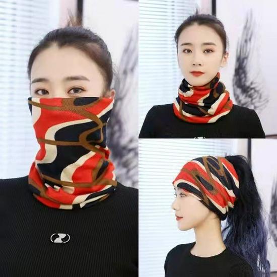 Autumn-Winter Double Layer Neck Warmer & Beanie Face Mask Headscarf