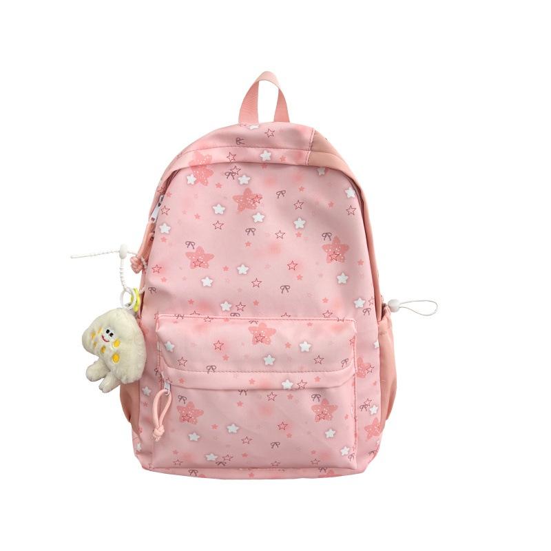 Backpack for Girls with a Girlish Atmosphere, Star Print, Japanese Style, Niche, Large Capacity, Double Shoulder Bag for Middle