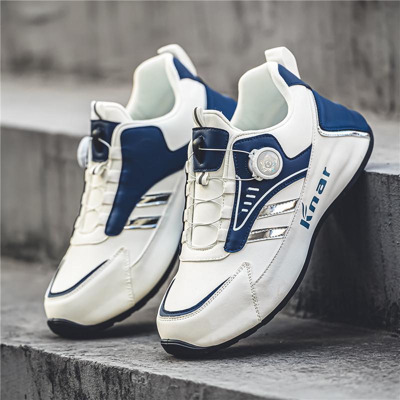 Spring And Summer New Ultra Light Soft Soled Men'S Shoes, Flat Bottomed Sports And Casual Running, Rotating Buckle Leather Shoes