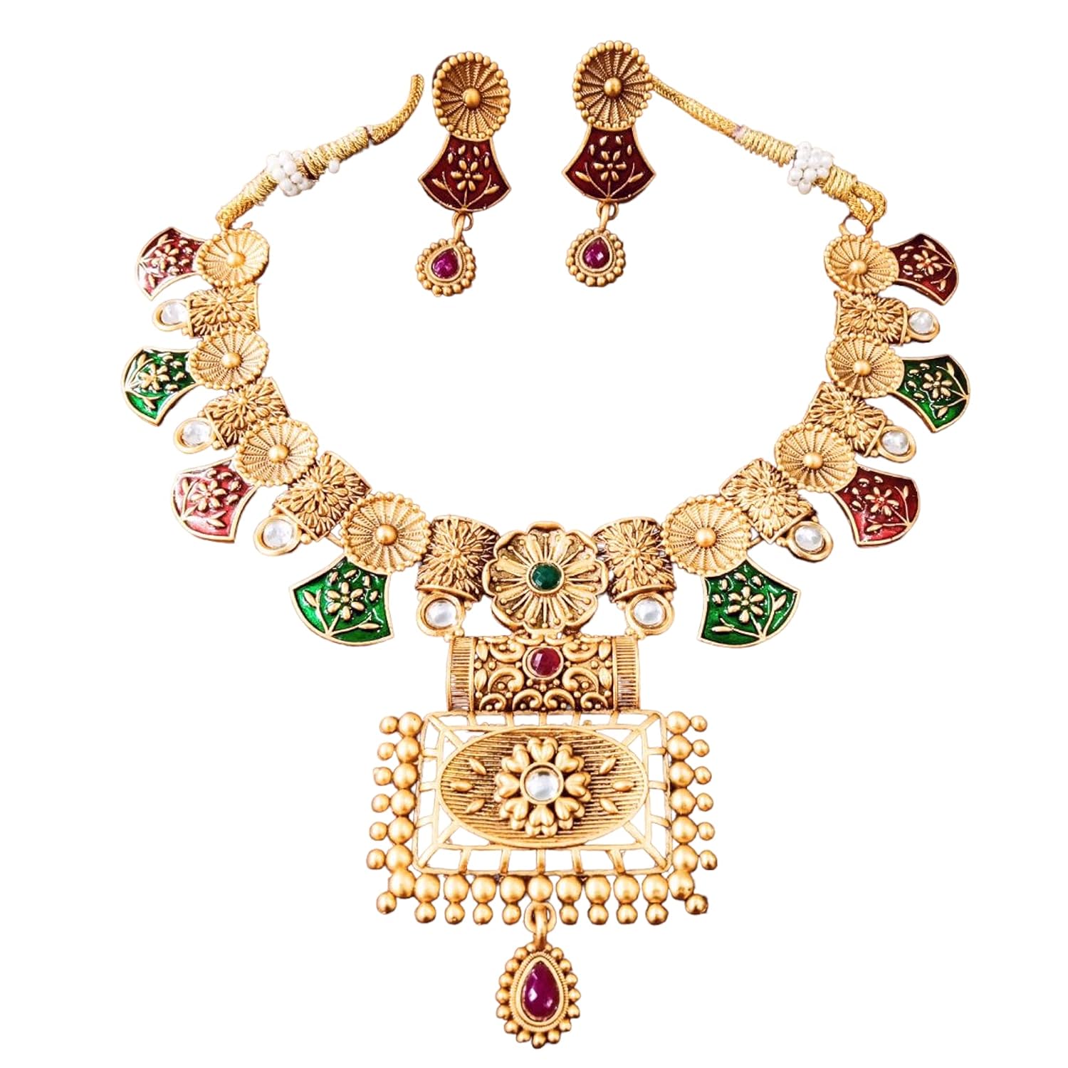 

Элегантный комплект из ожерелья и сережек – подходит для женщин – ожерелье с 1 парой сережек