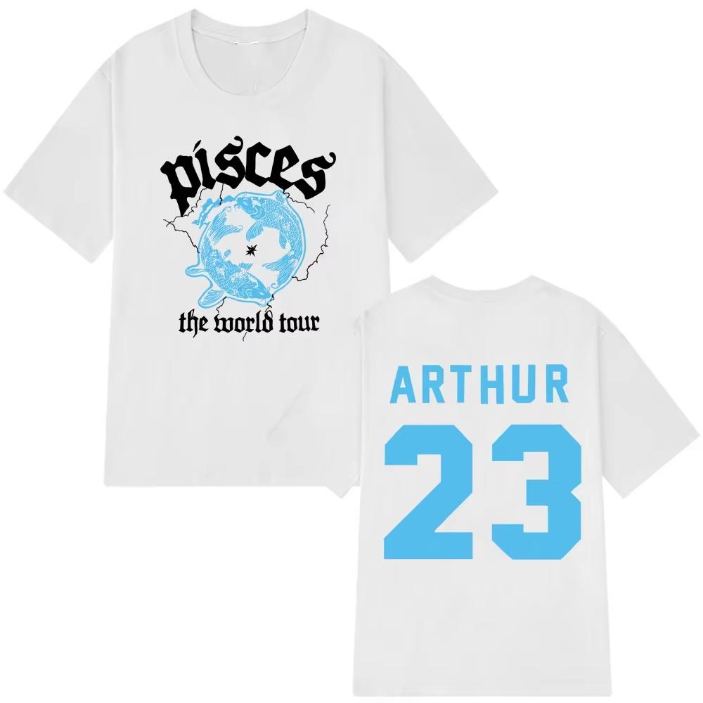 James Arthur 23 The Pisces World Tour Merch Tshirts Men Women Fashion Short Sleeve Hiphop Casual pure Cotton Tshirts
