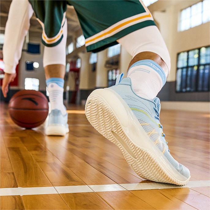 Anta Cement Nemesis Leichte Bubble-Serie Abriebfest Rutschfest Low-Top Basketballschuhe Herren Sneakers Blau 112121606S-7