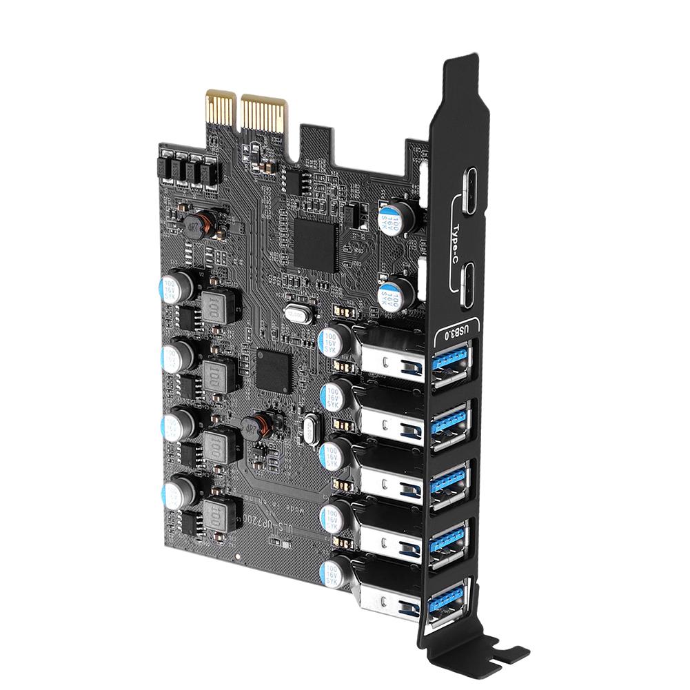 

PCIe USB 3.0 Card 5 USB3.0 TPYE -A and 2 TPYE-C Expansion Card Support Windows XP/Vista/Server/7/8/10 Desktop PC Host Card China Mainland
