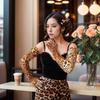 Elegant Opera Gloves Women Dancing Dress Gloves Evening Party Ceremony Gloves with Leopard Pattern for Formal Occasion