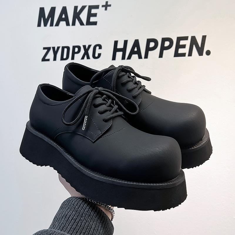 Mickey Derby Shoes Men's High-end Thick-soled Matte Retro Casual Big Head Shoes Zhang Jie Same Leather Shoes 21233-A