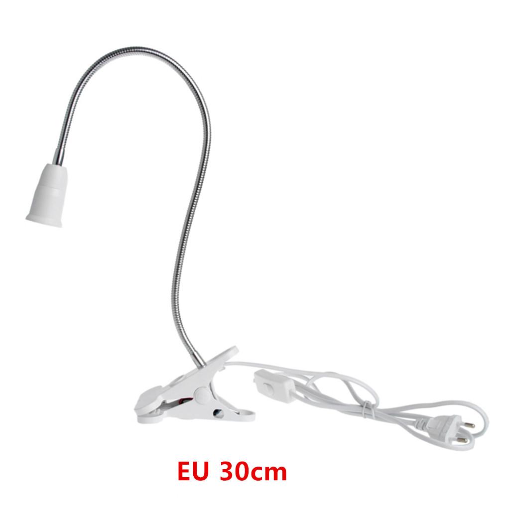 E27 35cm AC 85-265V Flexible Clip on Switch LED Lamp Holder Socket Power Cable