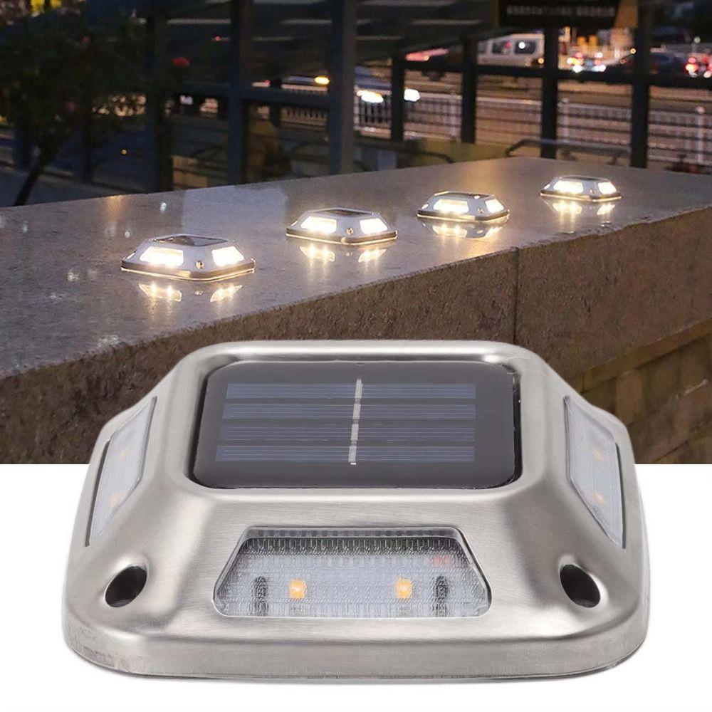 Waterproof Solar Garden Lamp Stainless Steel Road Stud Lights Durable Solar Ground Light Outdoor