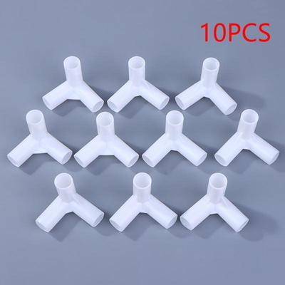 10 Pezzi 12mm Plastica Bianca Connettore Tubo Fai da Te Scaffale Tenda Giunto Fisso Raccordo a T a Quattro Vie Gomito Dritto Gancio Armadio Giunto