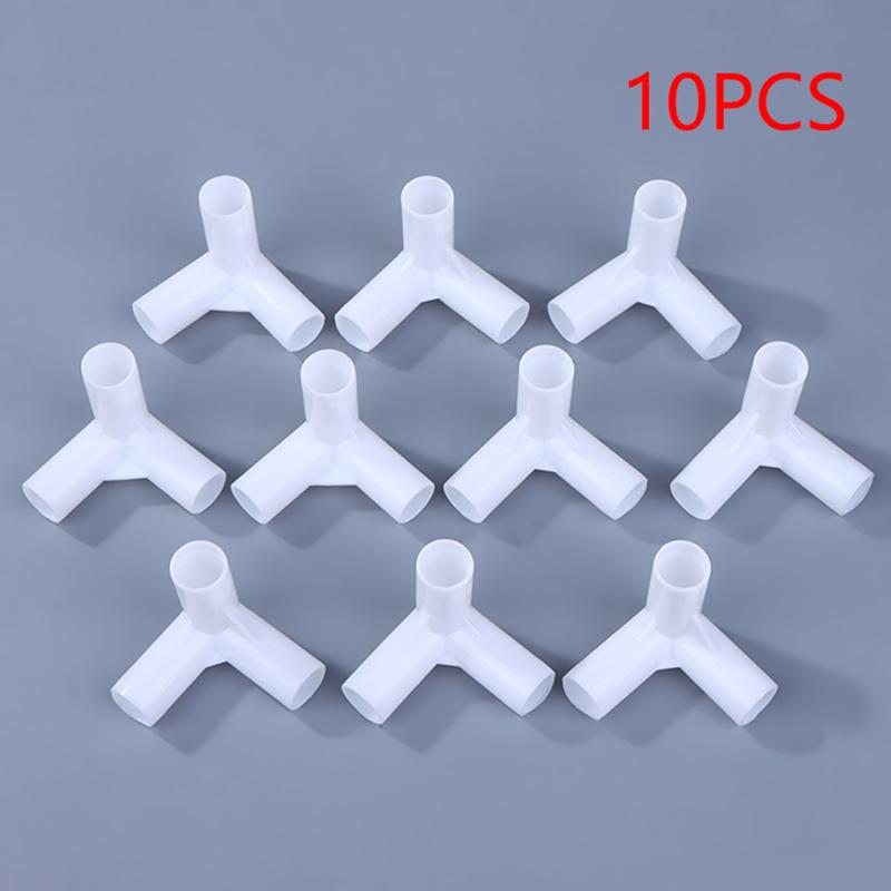 Conector de Tubo de Plástico Branco 12mm 10 Peças Para Móveis DIY Prateleira Guarda-roupa Barraca Junta Fixa Encaixe Com Reto Cotovelo T Quatro V