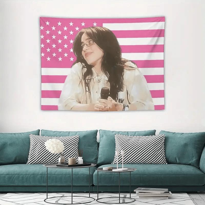 1pc BBillie Music Album Poster Tapestry Flag Pink Gift Bedroom Living Room Wall Decor
