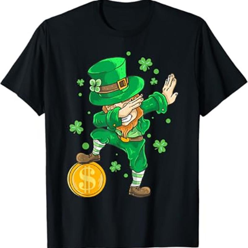 

Irish Dabbing Elf Saint Patrick s Day T Shirt Costume Black 5XL різнокольоровий