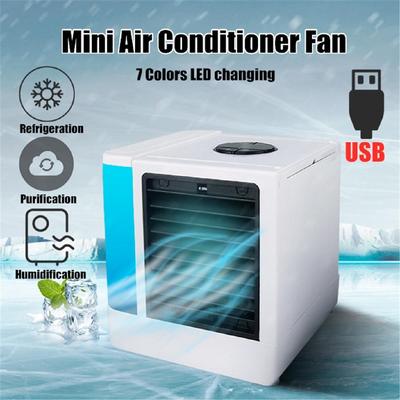 Purifier 7 Colors LED Light Desktop Air Cooling Fan New Portable Air Conditioner Mini USB Air Cooler Humidifier