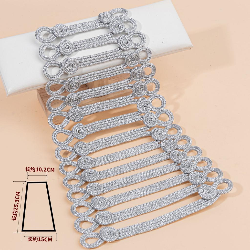 1pcs Chinese Knot Buttons, Gold Wire, Trapezoidal Buttons, Military Uniforms, Dresses, Dance Clothes, Decorative Buckles