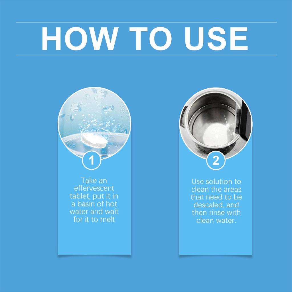 20pcs Multi-purpose descaling effervescent tablets Limescale cleaning effervescent tablets electric kettle limescale clean descaling tablets