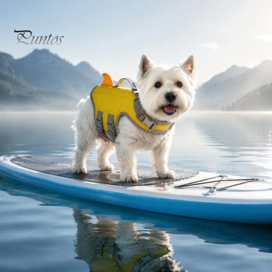 Lightweight Canine Float Coat Dog Life Jacket, High Buoyancy Pet Swim Vest with Chin Rest And Rescue Adjustable Water Safety Gear Handle, Jacket
