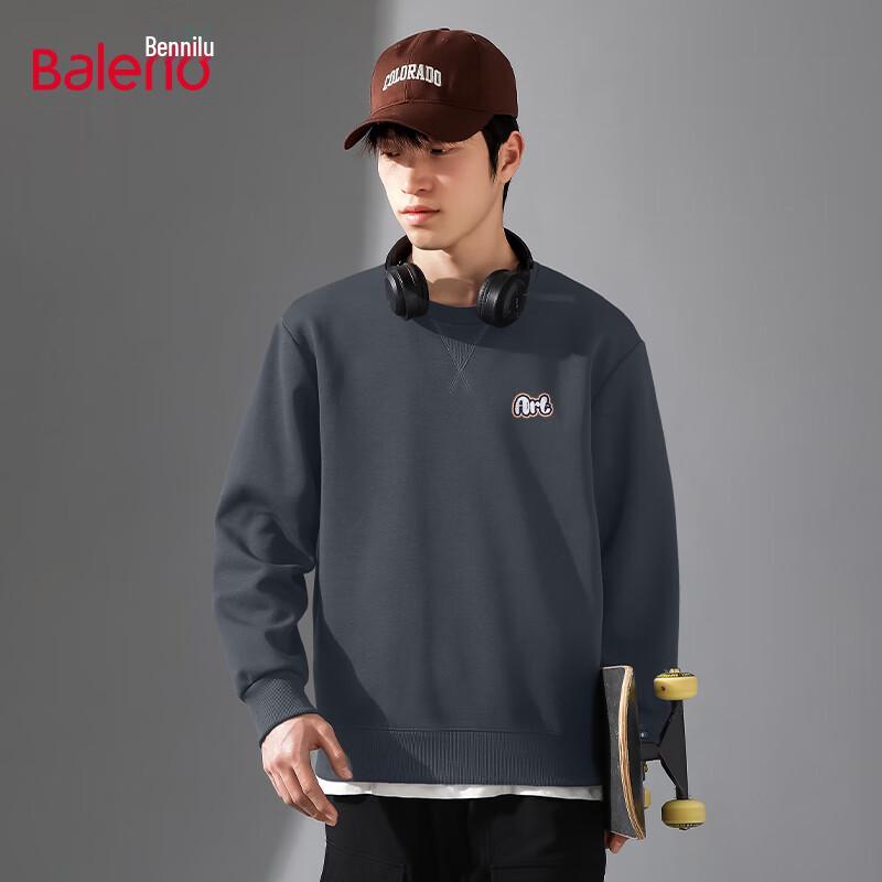 Baleno Unisex Letter Print Oversized Crewneck Sweatshirt