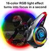 Bluetooth 5.4 Motorcycle Helmet Headset IP65 Waterproof Voice Assistant Speaker Earphone With RGB Ambient Light Support FM